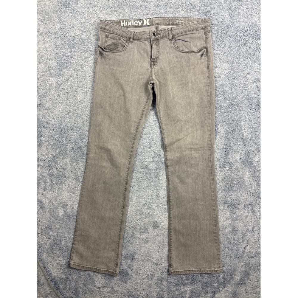Hurley Mens Low Rise Bootcut Jeans Grey Denim Pants GDP01B00 Size‎ 33x32.5